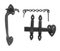 JAB18 Frelan Hardware Jedo Black Antique Gate Thumblatch 195mm