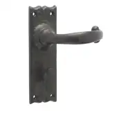 JAB1B Frelan Hardware Jedo Black Anrique Regal Suite Door Handles on Bathroom Plate
