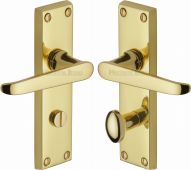 V3930-PB Heritage Brass Door Handle For Bathroom Victoria Design Polished Brass Finish