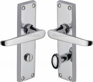 V3930-PC Heritage Brass Door Handle For Bathroom Victoria Design Polished Chrome Finish