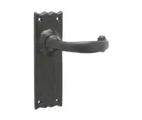 JAB2L Frelan Hardware Jedo Black Antique Regal Suite Door Handles on Long Latchplate