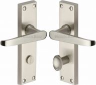 V3930-SN Heritage Brass Door Handle For Bathroom Victoria Design Satin Nickel Finish