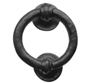 JAB7 Frelan Hardware Jedo Black Antique Ring Door Knocker 100mm