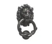 JAB8 Frelan Hardware Jedo Black Antique Lion Head Door Knocker