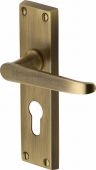 V3948-AT Heritage Brass Door Handle For Euro Profile Plate Victoria Design Antique Brass Finish