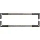 JGM9 Frelan Hardware 425mm x 20mm Gun Metal Mitred Back to Back Knurled Pull Handles (G304 Stainless Steel)