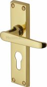 V3948-PB Heritage Brass Door Handle For Euro Profile Plate Victoria Design Polished Brass Finish