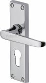 V3948-PC Heritage Brass Door Handle For Euro Profile Plate Victoria Design Polished Chrome Finish