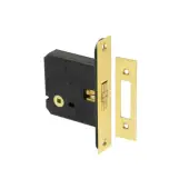 JL840PB Frelan Hardware Jedo Sliding Door Bathroom Lock (56mm Backset) Polished Brass
