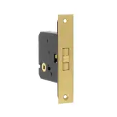 JL840SB Frelan Hardware Jedo Sliding Door Bathroom Lock (56mm Backset) Satin Brass