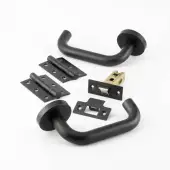 JMB13PK Frelan Hardware Nero Matt Black Orbit Round Bar Door Pack including Handles, Hinges and Latch
