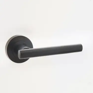 Click Here To Enlarge This Photo Of JMB508 Frelan Hardware Nero Matt Black Petra Door Lever Handle on Round Rose
