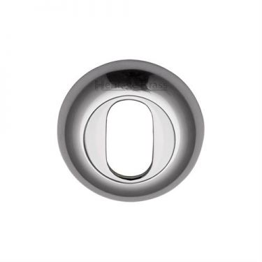 Click Here To Enlarge This Photo Of V4003-PC Heritage Brass Oval Profile Cylinder Escutcheon Polished Chrome Finish