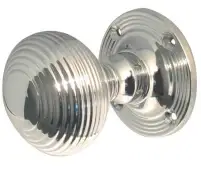 JR6MPC Frelan Hardware Jedo Reeded Mortice Door Knobs 53mm Polished Chrome