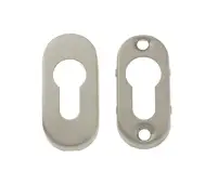 JSS12 Frelan Hardware Satin Stainless Steel 64mm x 30mm Euro Profile Oval Escutcheon