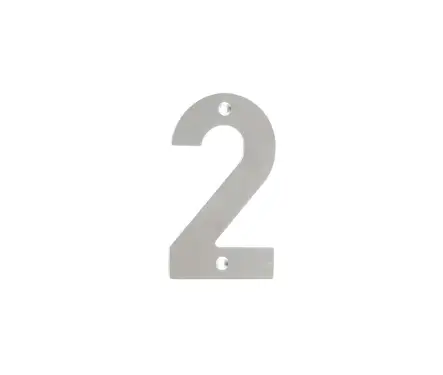 Click Here To Enlarge This Photo Of JSS-2 Frelan Hardware 100mm Satin Stainless Steel Numeral No.2