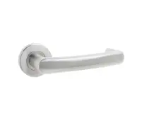 JSS385 Frelan Hardware Juno Door Handles on Rose Grade 304 Satin Stainless Steel