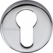 V4008-PC Heritage Brass Euro Profile Cylinder Escutcheon Polished Chrome Finish