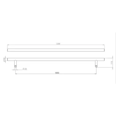 Click Here To Enlarge This Photo Of JSS519B Frelan Hardware Satin Stainless Steel (G304) Cranked Pull Handle 1200mm x 32mm x 1000mm (Bolt Through)