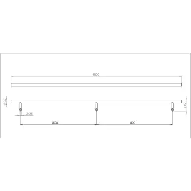 Click Here To Enlarge This Photo Of JSS519C Frelan Hardware Satin Stainless Steel (G304) Cranked Pull Handle 1800mm x 32mm x 1600mm (Bolt Through)