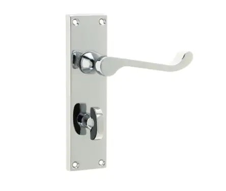 Click Here To Enlarge This Photo Of JV10BPC Frelan Hardware Jedo Victorian Scroll Door Handles on Bathroom Plate Polished Chrome