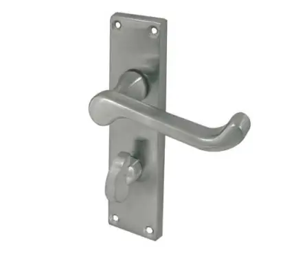 Click Here To Enlarge This Photo Of JV10BSC Frelan Hardware Jedo Victorian Scroll Door Handles on Bathroom Plate Satin Chrome