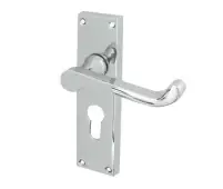 JV10EPC Frelan Hardware Jedo Victorian Scroll Door Handles on Euro Profile Lockplate Polished Chrome