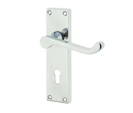 Click Here To Enlarge This Photo Of JV10PC Frelan Hardware Jedo Victorian Scroll Door Handles on Lockplate Polished Chrome
