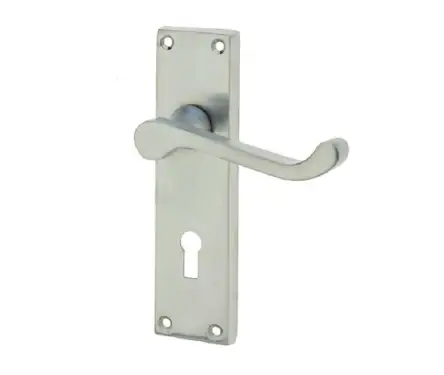 Click Here To Enlarge This Photo Of JV10SC Frelan Hardware Jedo Victorian Scroll Door Handles on Lockplate Satin Chrome