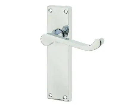 Click Here To Enlarge This Photo Of JV11LPC Frelan Hardware Jedo Victorian Scroll Door Handles on Long Latch Plate Polished Chrome