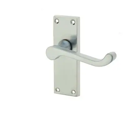 Click Here To Enlarge This Photo Of JV11SC Frelan Hardware Jedo Victorian Scroll Door Handles on Short Latch Plate Satin Chrome
