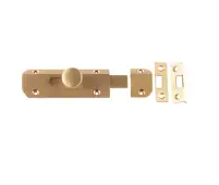 JV167SB Frelan Hardware Jedo Architectural Slide Door Bolt 100mm x 35mm Satin Brass