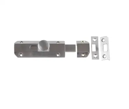 Click Here To Enlarge This Photo Of JV167SN Frelan Hardware Jedo Architectural Slide Door Bolt 100mm x 35mm Satin Nickel