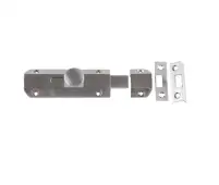 JV167SN Frelan Hardware Jedo Architectural Slide Door Bolt 100mm x 35mm Satin Nickel