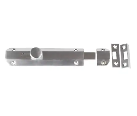 Click Here To Enlarge This Photo Of JV168SN Frelan Hardware Jedo Architectural Slide Door Bolt 150mm x 35mm Satin Nickel