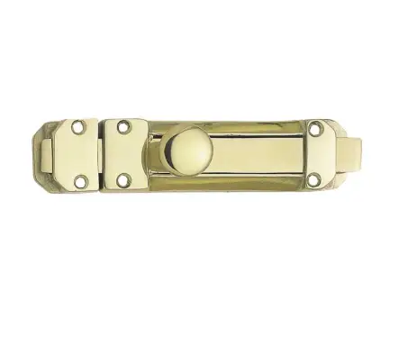 Click Here To Enlarge This Photo Of JV179PB Frelan Hardware Jedo Contract Door Bolt 116mm x 30mm Polished Brass