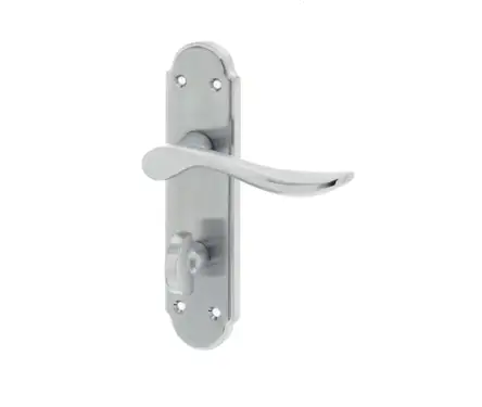 Click Here To Enlarge This Photo Of JV193SC Frelan Hardware Jedo Henley Suite Door Handles on Bathroom Plate Satin Chrome