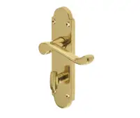 JV250BPB Frelan Hardware Jedo Epsom Suite Door Handles on Bathroom Plate Polished Brass