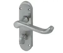 JV250BSC Frelan Hardware Jedo Epsom Suite Door Handles on Bathroom Plate Satin Chrome