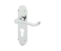 JV250EPC Frelan Hardware Jedo Epsom Suite Door Handles on Euro Profile Lockplate Polished Chrome