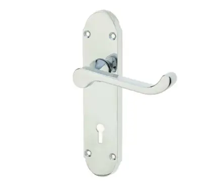 Click Here To Enlarge This Photo Of JV250PC Frelan Hardware Jedo Epsom Suite Door Handles on Lockplate Polished Chrome
