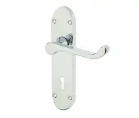 JV250PC Frelan Hardware Jedo Epsom Suite Door Handles on Lockplate Polished Chrome