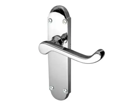 Click Here To Enlarge This Photo Of JV251PC Frelan Hardware Jedo Epsom Suite Door Handles on Latchplate Polished Chrome