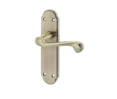 Click Here To Enlarge This Photo Of JV271AB Frelan Hardware Jedo Marlow Suite Door Handles on Latchplate Antique Brass
