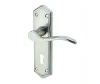 JV280SC Frelan Hardware Jedo Paris Suite Door Handles on Lockplate Satin Chrome