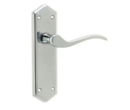 Click Here To Enlarge This Photo Of JV281PC Frelan Hardware Jedo Paris Suite Door Handles on Latchplate Polished Chrome