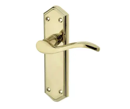 Click Here To Enlarge This Photo Of JV281PVD Frelan Hardware Jedo Paris Suite Door Handles on Latchplate PVD Brass