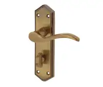 JV283AB Frelan Hardware Jedo Paris Suite Door Handles on Bathroom Plate Antique Brass