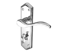 JV283PC Frelan Hardware Jedo Paris Suite Door Handles on Bathroom Plate Polished Chrome