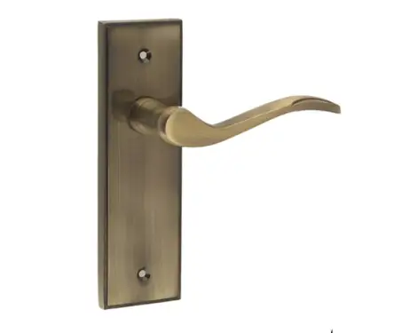 Click Here To Enlarge This Photo Of JV285AB Frelan Hardware Jedo Ronda Suite Door Handles on Latchplate Antique Brass